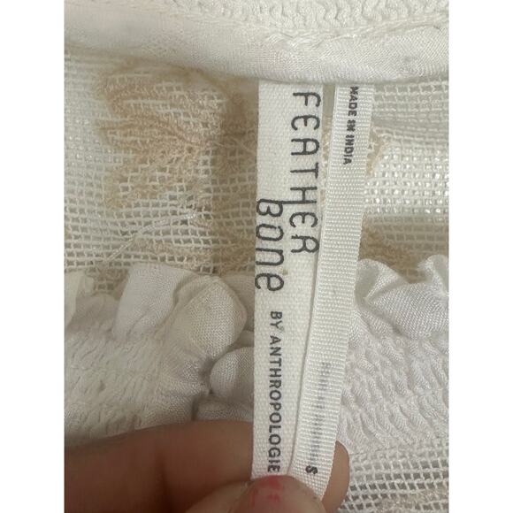 Anthropologie Peasant Top Womens Small Edda Embroidered Dolman Blouse Cream Boho - Picture 4 of 6